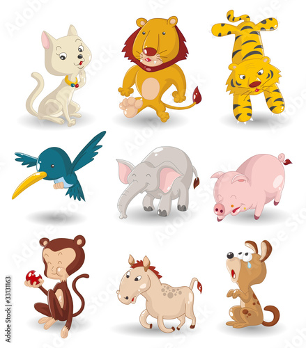cartoon animal icon set