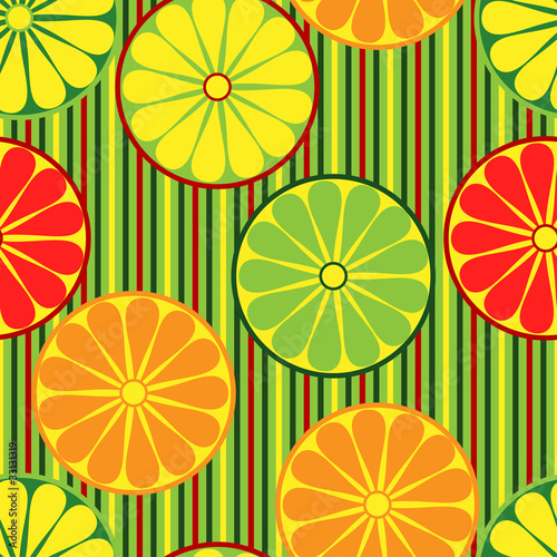 Seamless background with sliced citrus fruits