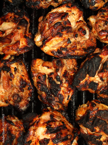 Fresh Grilled Chicken Cooking on the Barbecue