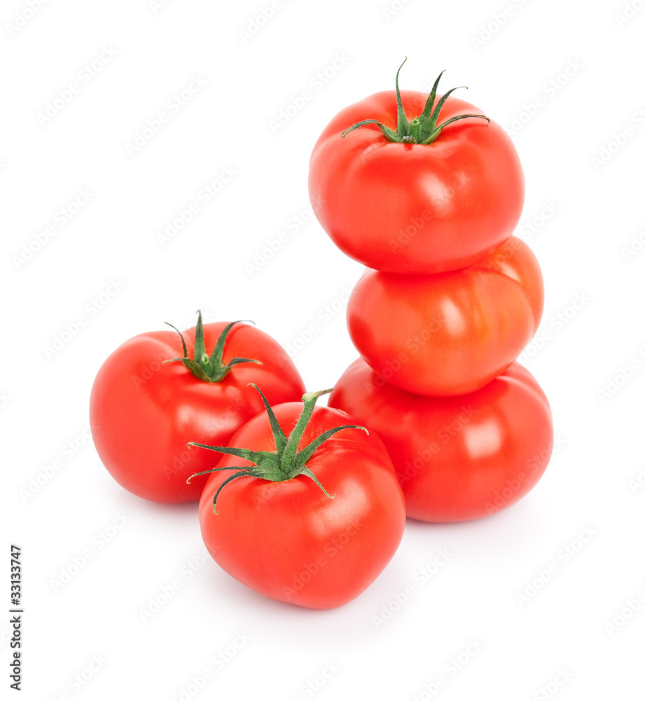 fresh tomatoes over white background. fresh tomatoes over white background.