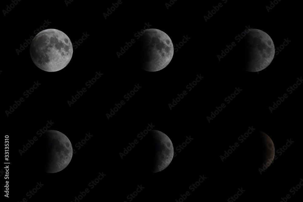 Naklejka premium Lunar Eclipse - June 16th 2011 - New Delhi, India