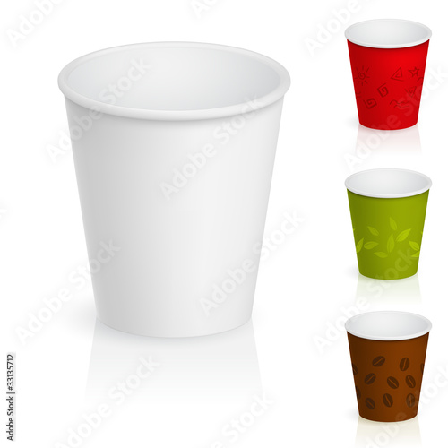 Empty cardboard coffee cups