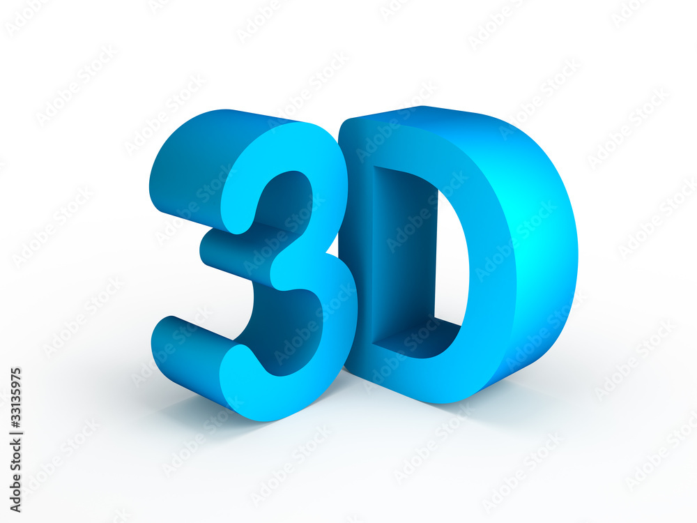 Blue 3D text isolated on white background Blue 3D text isolated on white background