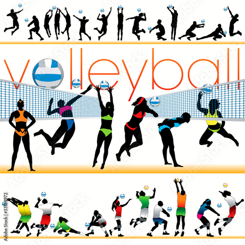 Volleyball 30 silhouettes set