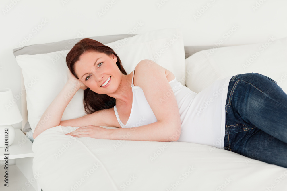 Attractive woman posing while relaxing Attractive woman posing while relaxing