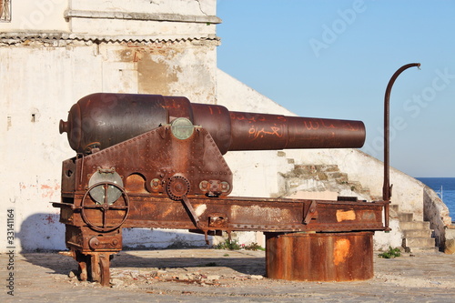 Old cannon in Tanger, Morocco photo