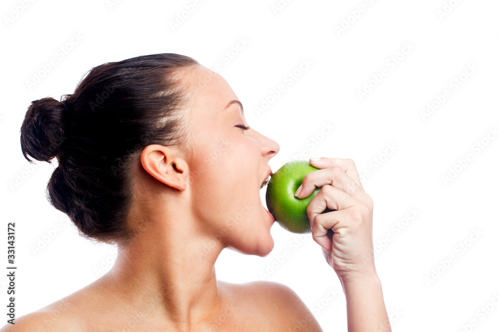 Woman with green apple Woman with green apple