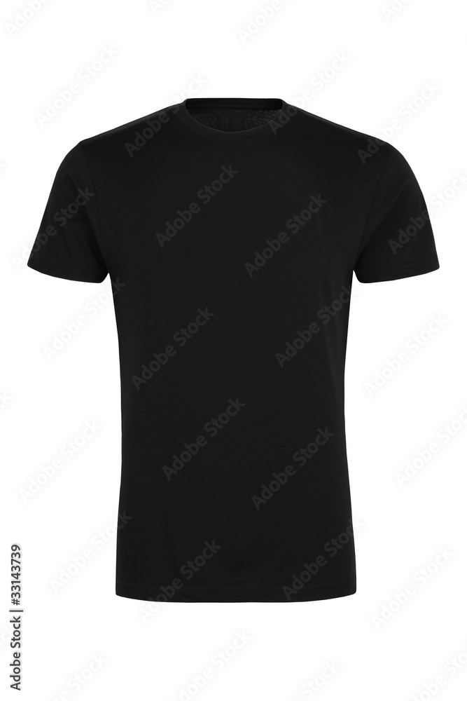 Black T-shirt template (isolated on white, clipping path) Black T-shirt template (isolated on white, clipping path)