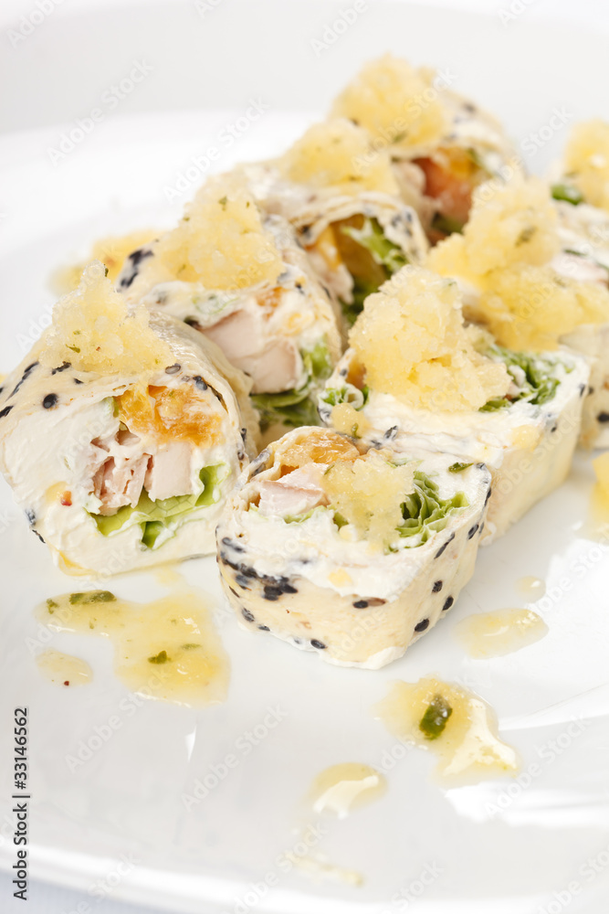 sweet rolls with banana sorbet