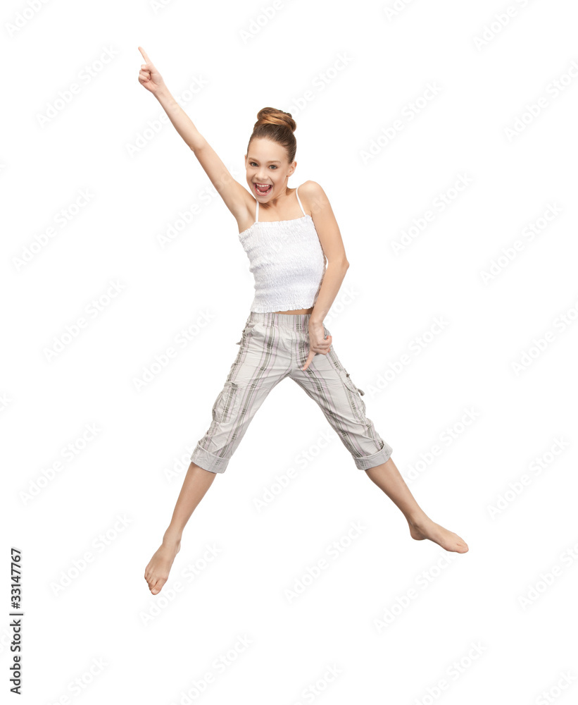 Obraz premium jumping teenage girl