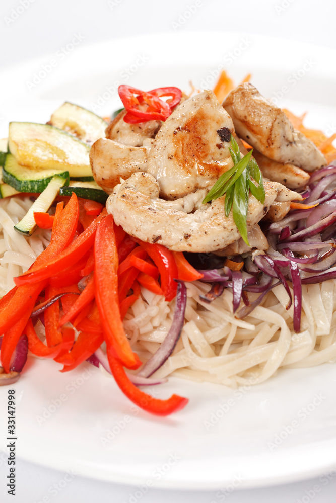 meat with vegetables and noodles meat with vegetables and noodles