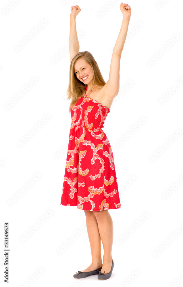 Girl with arms raised Girl with arms raised