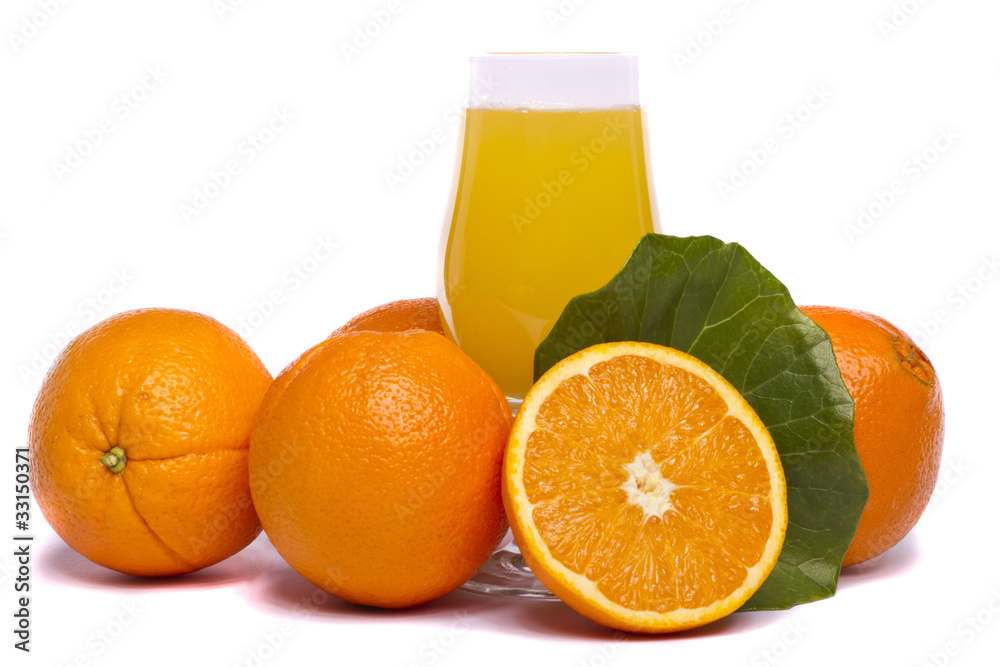 Bunch of oranges with juice Bunch of oranges with juice