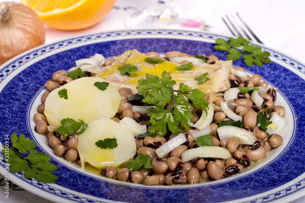 meal with beans and cod meal with beans and cod