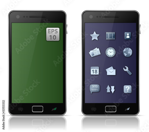 Mobile phone with icons