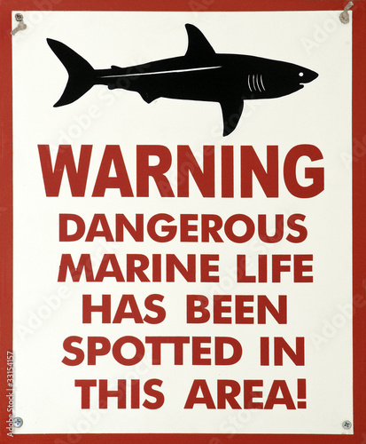 shark warning sign