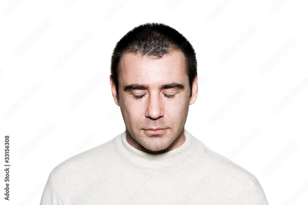 Close-up of man with eyes closed Close-up of man with eyes closed