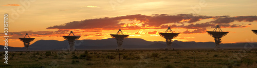Very Large Array as Sunset (Satellite Dishes from Contact)