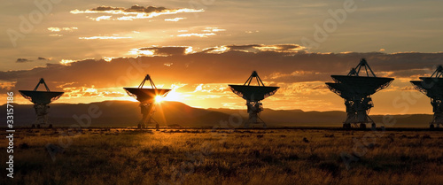 Very Large Array as Sunset (Satellite Dishes from Contact)
