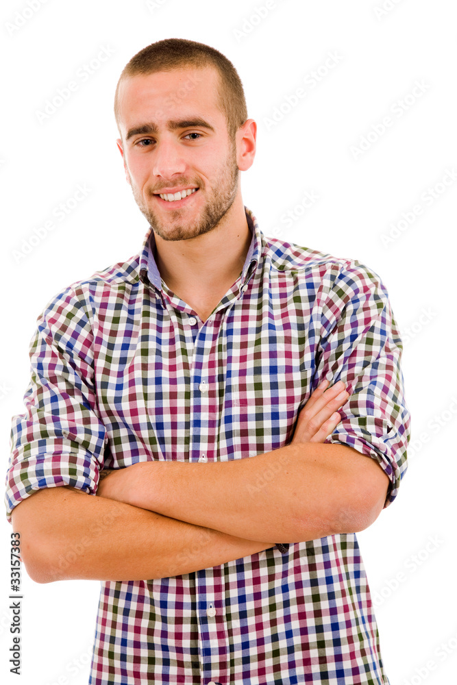 young casual man portrait, isolated on white young casual man portrait, isolated on white