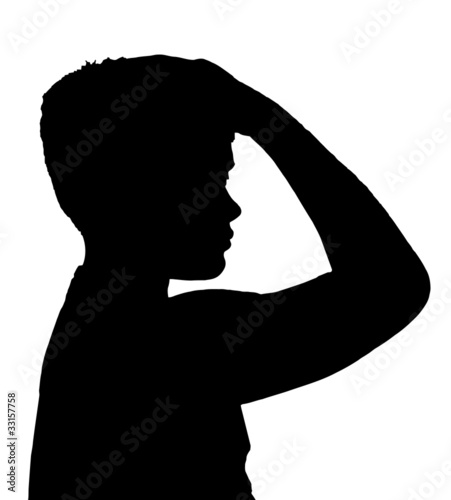 Isolated Boy Child Gesture Unshore Thinker