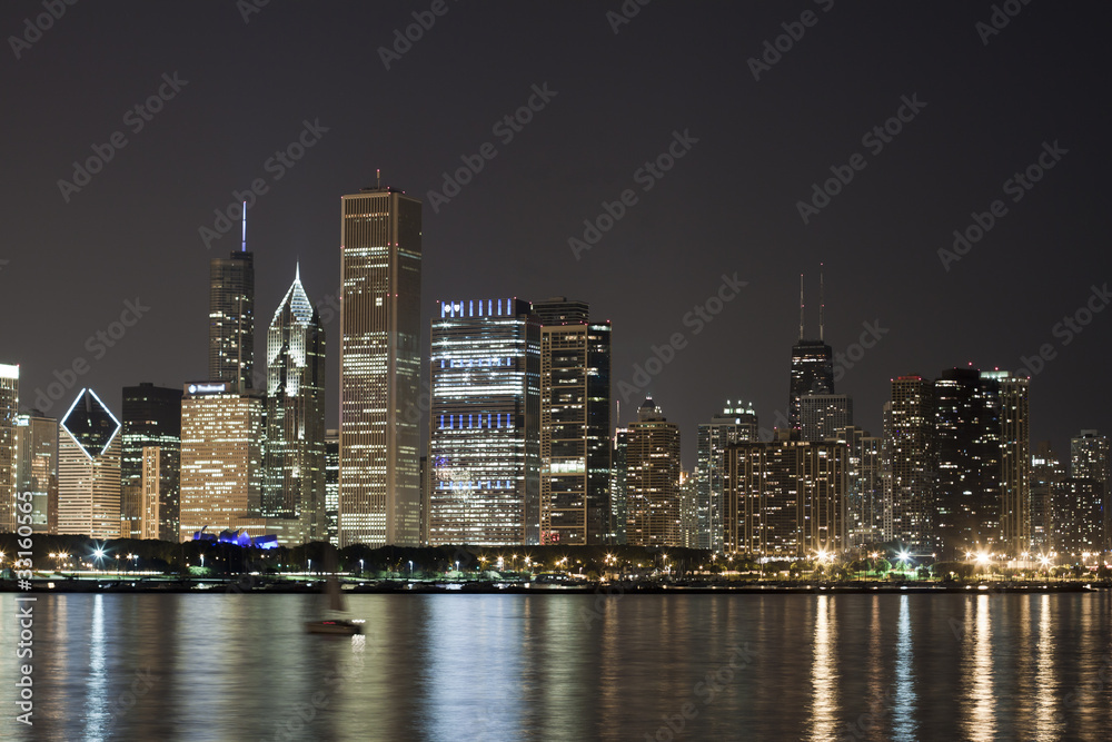 Night View at Downtown Chicago Night View at Downtown Chicago