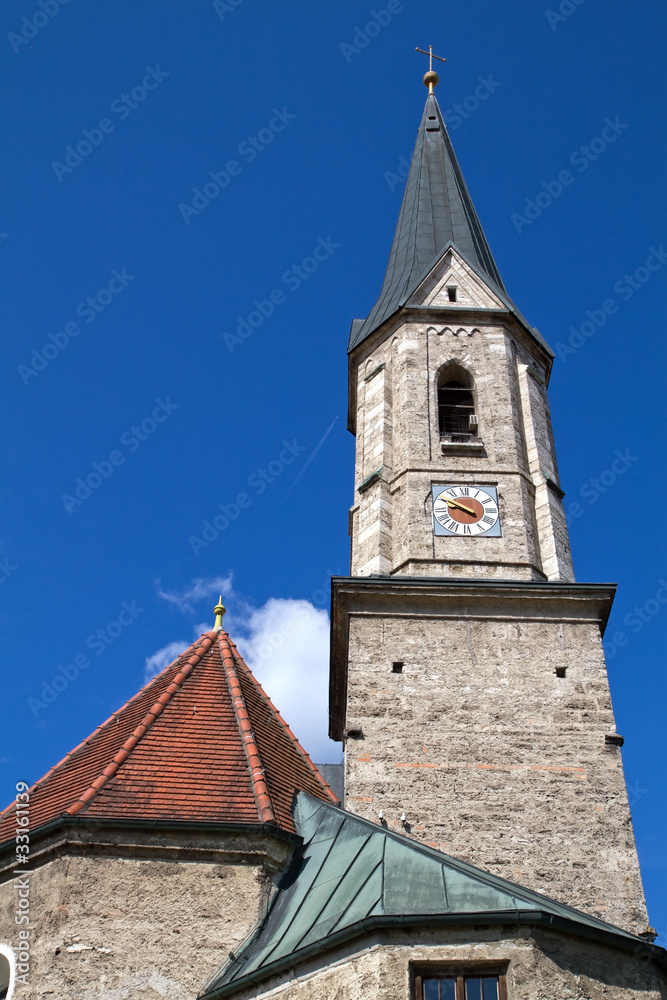 Historischer Kirchturm in Oberbayern Historischer Kirchturm in Oberbayern