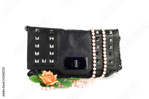 Woaman black purse