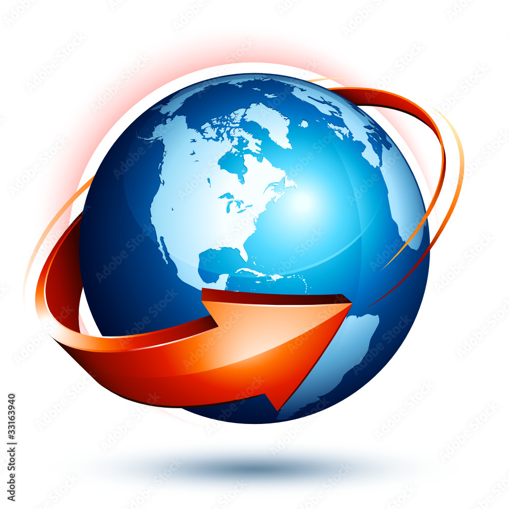 planète terre flèche - earth globe arrow