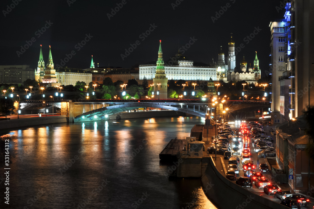 view to the Moscow Kremlin from the Patriarchal bridge. Russia view to the Moscow Kremlin from the Patriarchal bridge. Russia