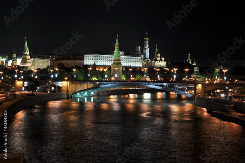 view to the Moscow Kremlin from the Patriarchal bridge. Russia © vlaru