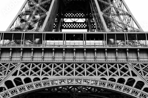 Close up of the Lower part of the eiffel tower arch