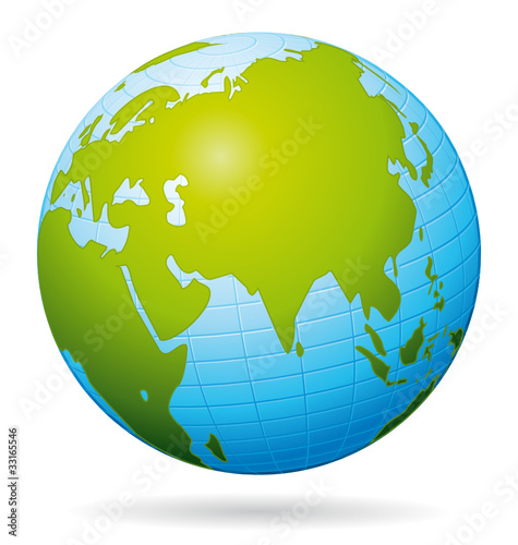 Earth icon. Asian view.
