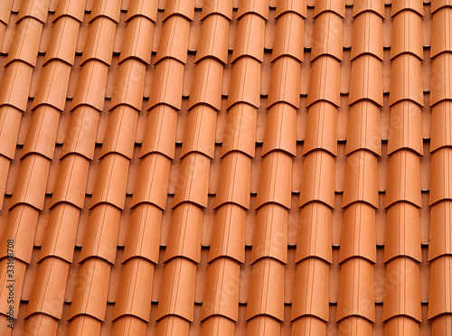 Traditional orange clay roofing tiles.