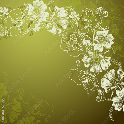 background with decorative flowers
