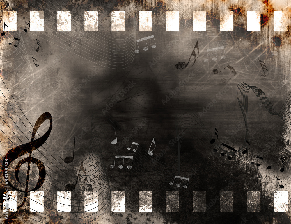 Fototapeta premium Grunge music notes