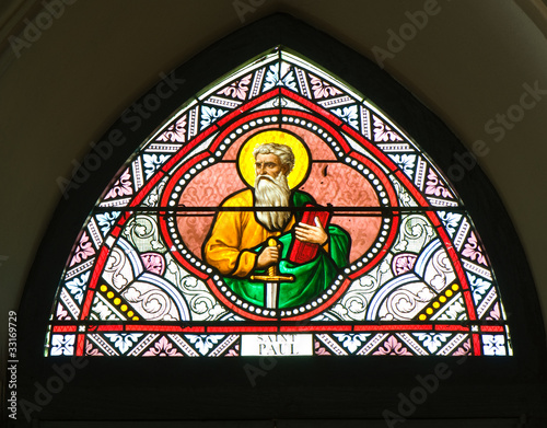 painted glasses of saint in the Church