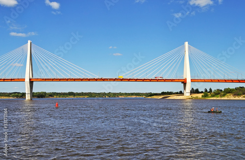 Big cable-braced bridge in Murom, Russia © Vic