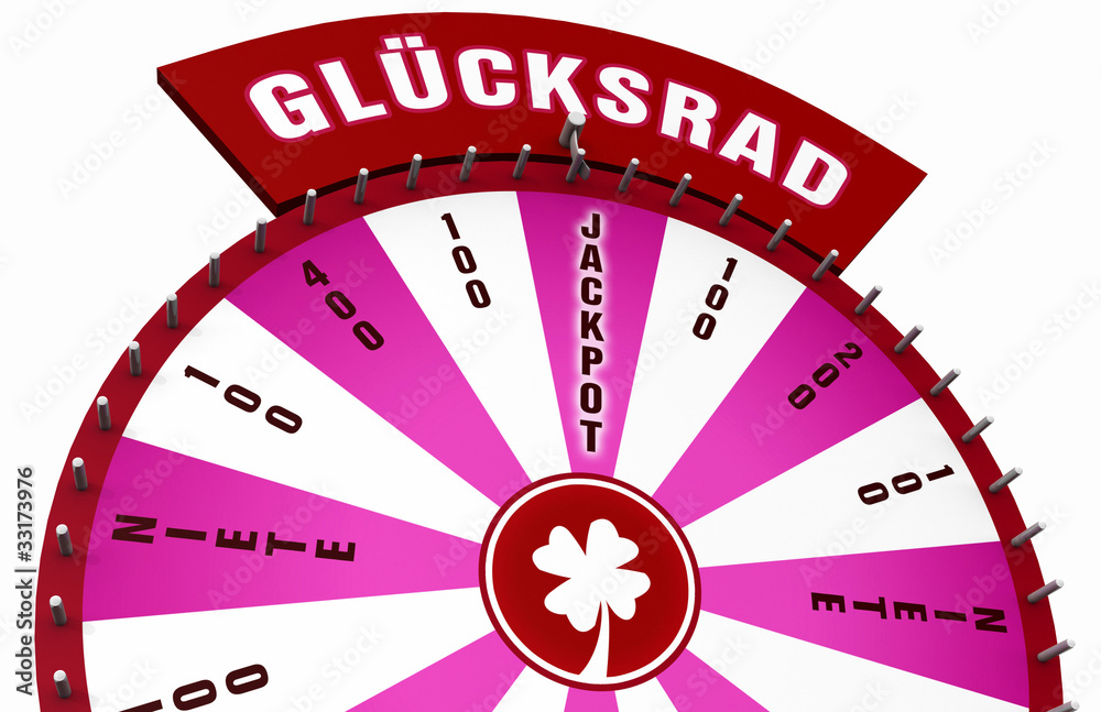 Fototapeta premium 3D Glücksrad - Rot Pink freigestellt 02