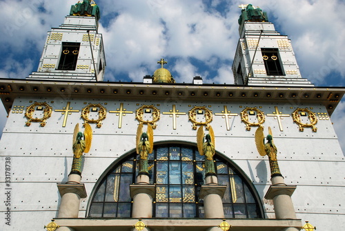 Canvas Print Art Nouveau Church, Golden Angels, Vienna