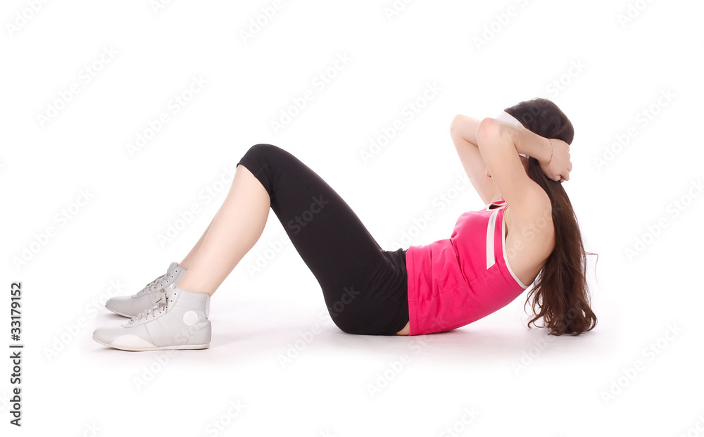 Fitness woman training abs Fitness woman training abs