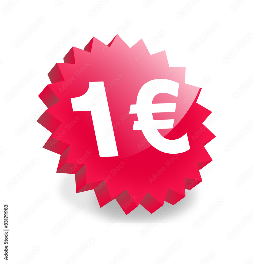 1 Euro 3d vector de Stock