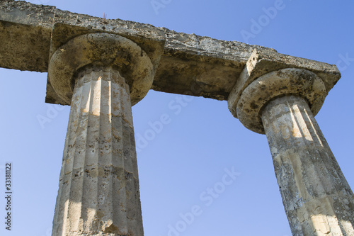 Antica grecia , dettaglio colonna tempio di Hera