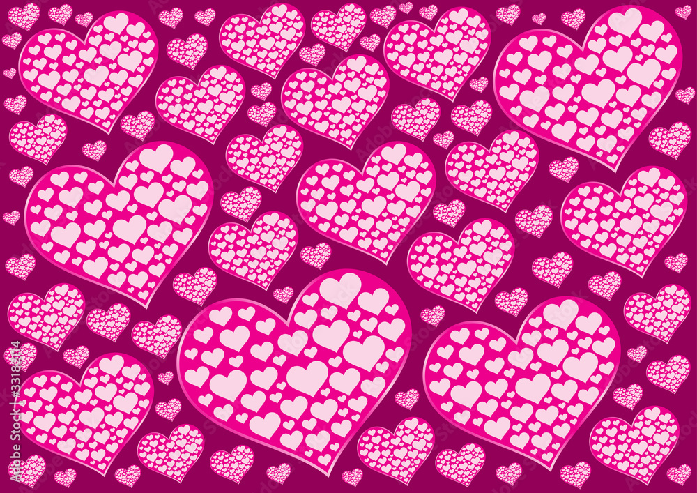 Fototapeta premium Background consisting of many hearts_01