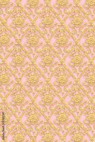 thai art pattern on pink background.