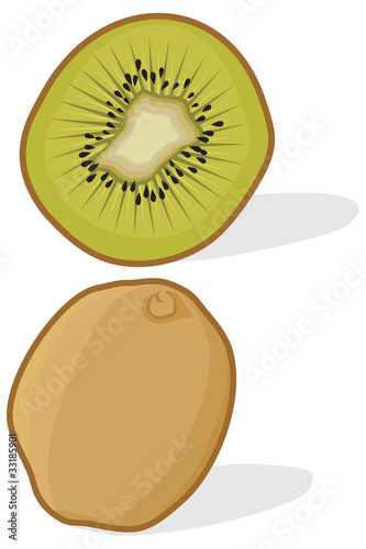 kiwi fruit isolated on white background