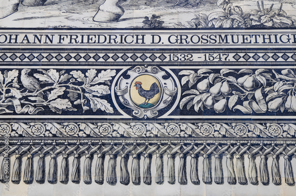 Fürstenzug, Detail, Dresden, Sachsen, Deutschland