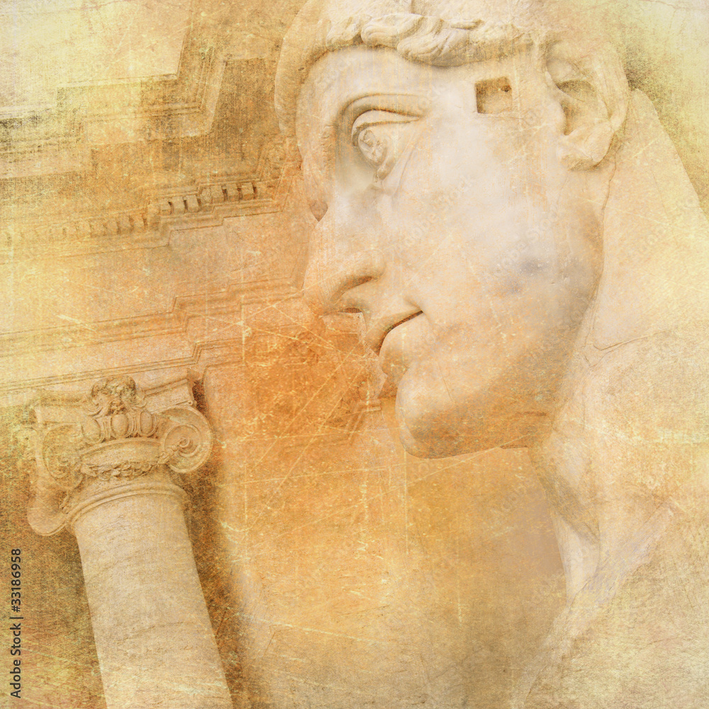 Naklejka premium Zabytki rzymskie - seria vintage