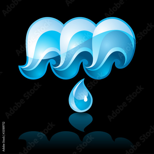 Sign three Waves & drop.10EPS