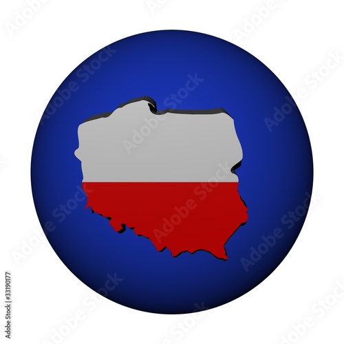 Poland map flag on blue sphere illustration